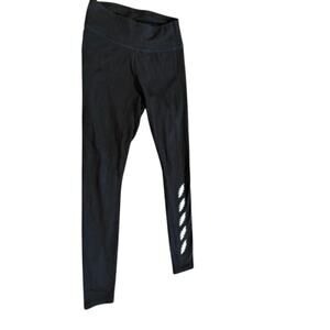 "PACT" Graphic Black Leggings SZ S Lightning Bolt Skull  Workout Grateful Dead